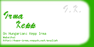 irma kepp business card